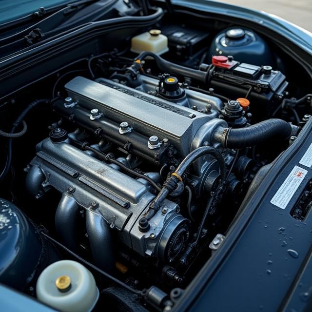 Engine bay after cleaning