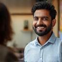 Customer Vishal at payment desk